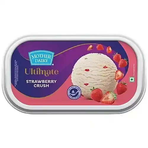 Mother Dairy Fruit Classic Strawberry Crush Ice Cream - Natural Flavour, 1 L